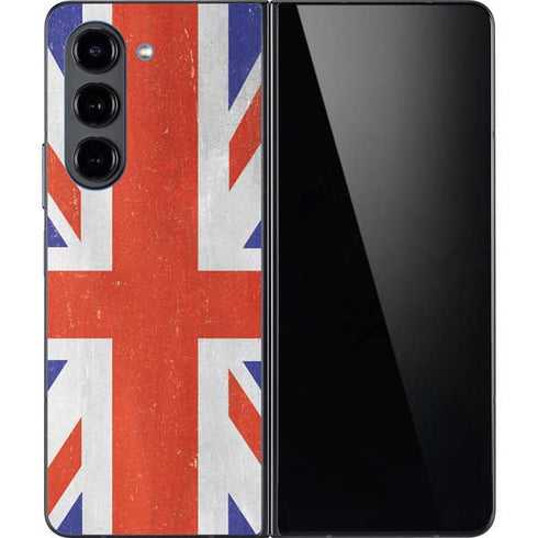 United Kingdom Flag Distressed Galaxy Z Fold5 5G Skin